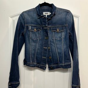 PAIGE Dark Distressed Denim Jacket